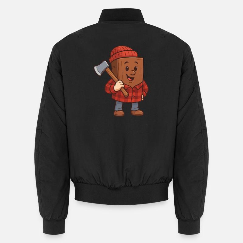 Bloc de bois avec hache Design joyeux Bomber unisexe