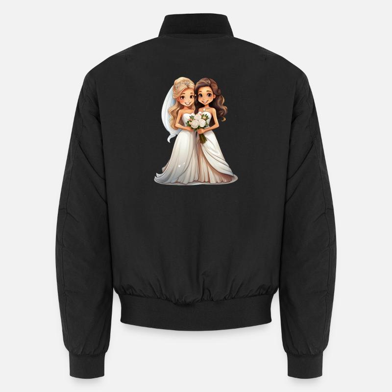 Lesbian bride and groom during the wedding Unisex Bomber Jacket