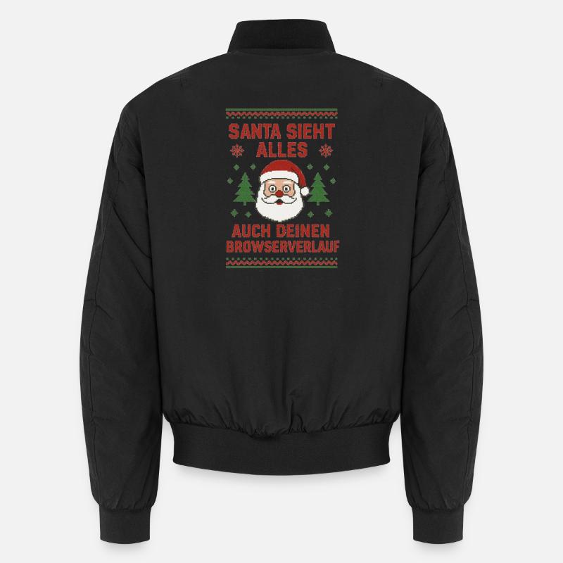 Santa sees everything - Unisex Bomber Jacket - black