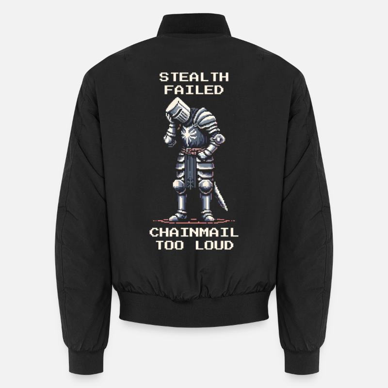 Stealth failed | Chainmail too loud - Knight Unisex Bomber Jacket
