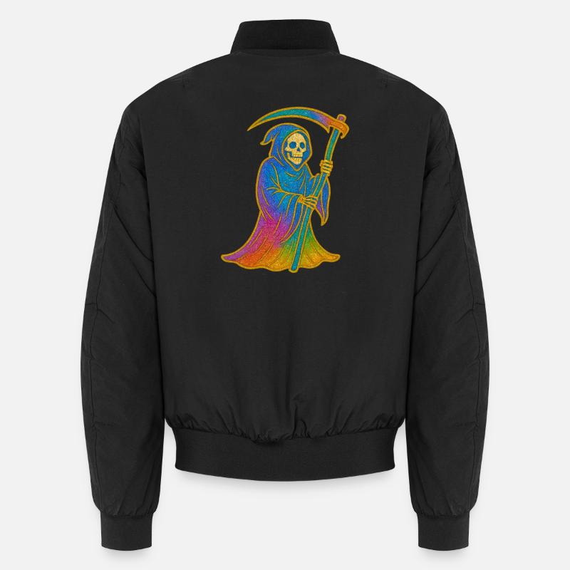 Rainbow Grim Reaper - Unisex Bomber Jacket - black