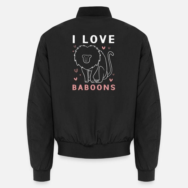 Pavian Primat Affe Affen Baboon Unisex Bomberjacke