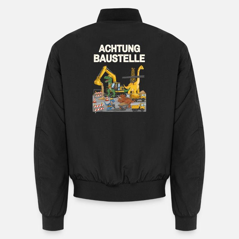 Dinosaurier Baustelle - Unisex Bomberjacke - Schwarz