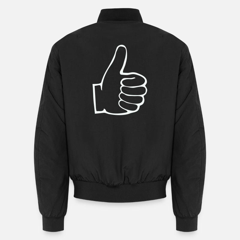 Daumen Hoch Outline - Unisex Bomberjacke - Schwarz