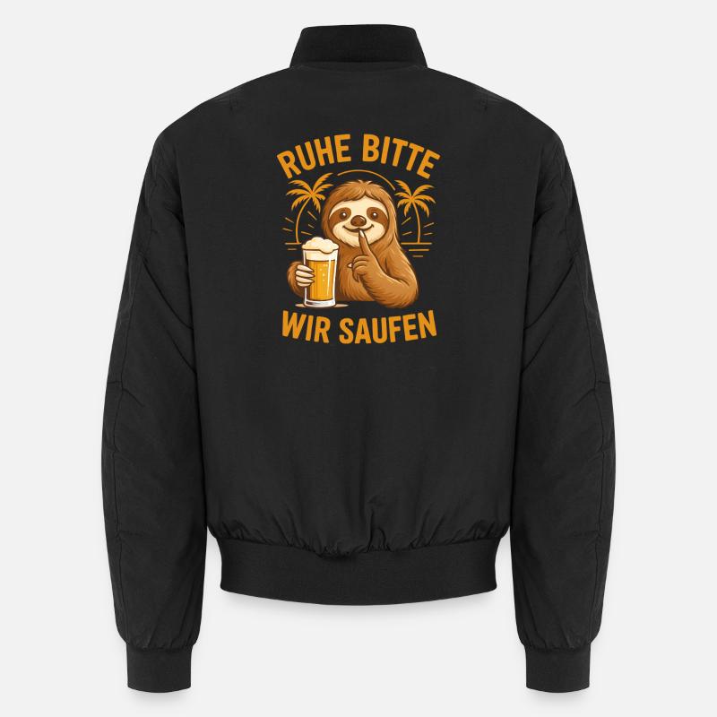 Rest Please We Drink Sloth - Unisex Bomber Jacket - black