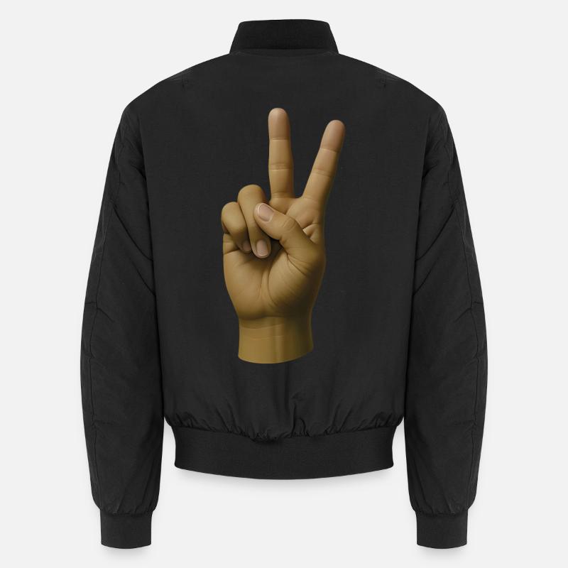 FRIEDENS-HAND #1 – Frieden & Liebe Unisex Bomberjacke