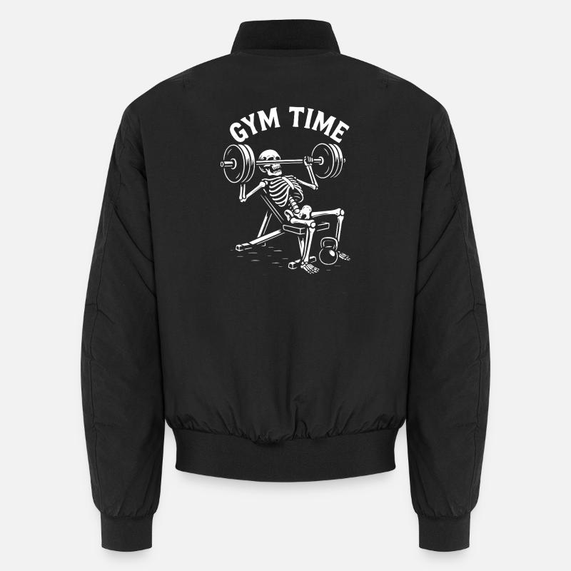 Gym Time Skeleton Lifter Bomber unisexe