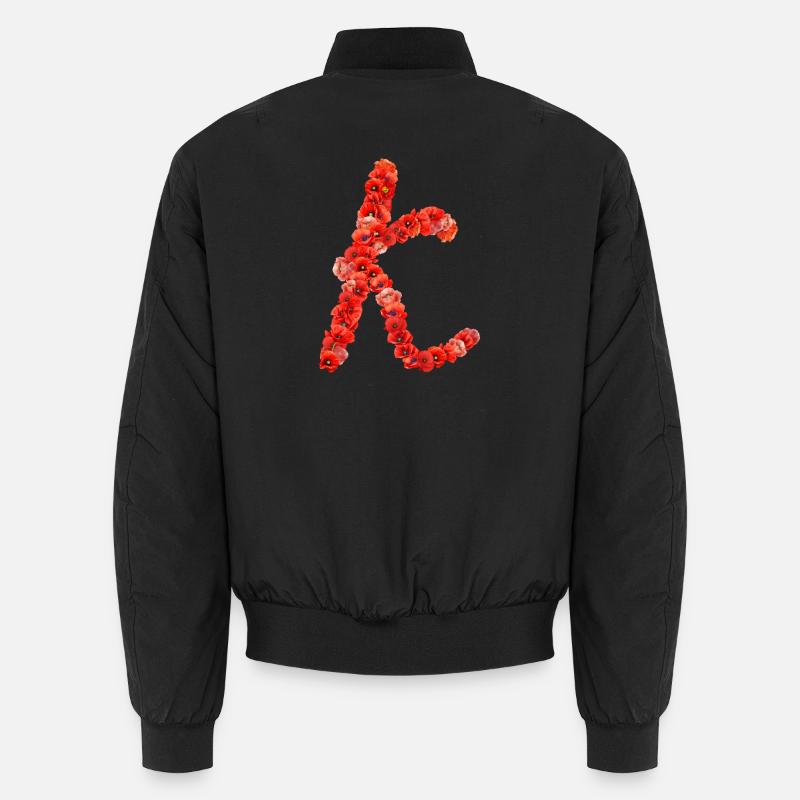 Initiale K faite de pavots Bomber unisexe