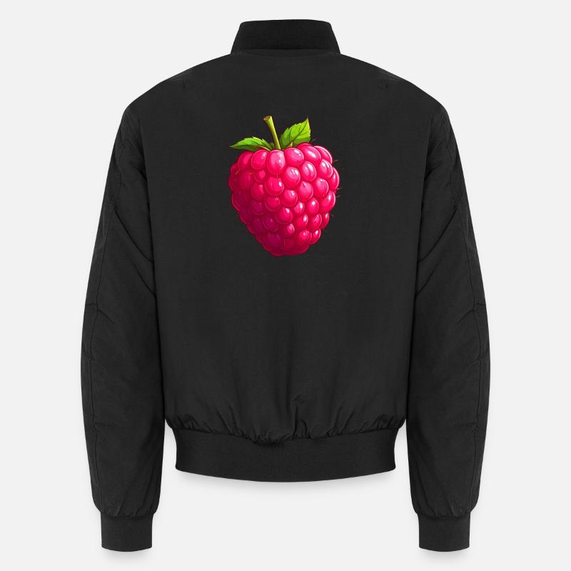 Raspberry - Unisex Bomber Jacket - black