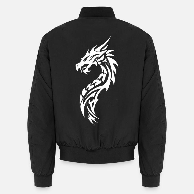 Tribal Drache Silhouette - Unisex Bomberjacke - Schwarz