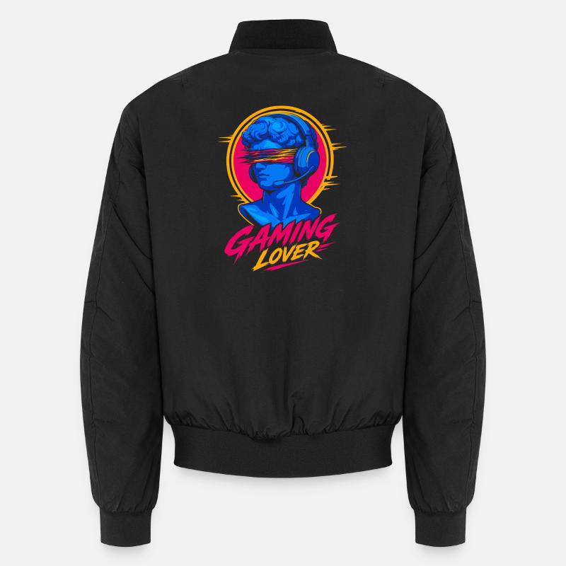 Gaming Lover Neon Headset - Unisex Bomberjacke - Schwarz