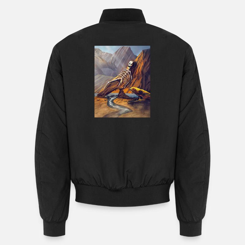 Dragon skeleton in cannon - Unisex Bomber Jacket - black