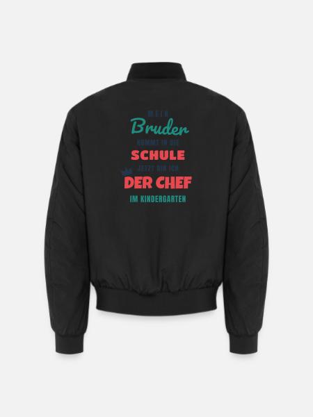Chef im Kindergarten - Bruder kommt in die Schule - Unisex Bomberjacke - Schwarz