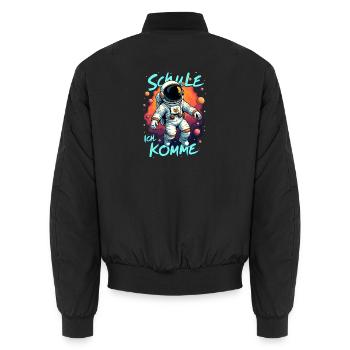 Schulkind 2026 Einschulung 2026 Schulanfang - Unisex Bomberjacke - Schwarz - Hinten - AI Model Male 185 light (185cm)