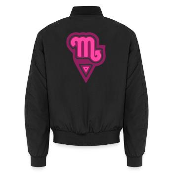 Zodiac Tribal Scorpio and Water - Unisex Bomber Jacket - black - Back - AI Model Male 185 light (185cm)