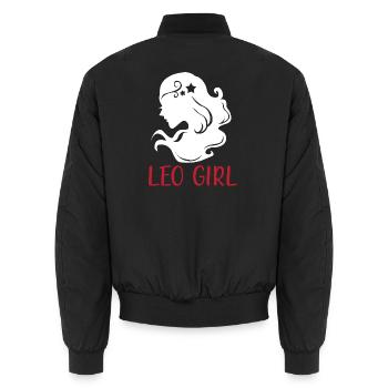 Sternzeichen Löwe - Unisex Bomberjacke - Schwarz - Hinten - AI Model Male 185 light (185cm)