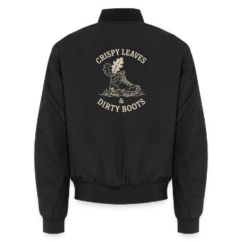 Knusprige Blätter und schmutzige Stiefel - Unisex Bomberjacke - Schwarz - Hinten - AI Model Male 185 light (185cm)
