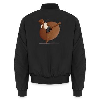 Kuschelbär Karate Kick - Unisex Bomberjacke - Schwarz - Hinten - AI Model Male 185 light (185cm)