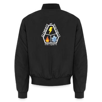 8-Bit Legende Elemente Feuer, Eis, Blitz - Unisex Bomberjacke - Schwarz - Hinten - AI Model Male 185 light (185cm)