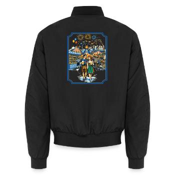  Volksfest Jahrmarkt Rummelplatz Partnerlook - Unisex Bomberjacke - Schwarz - Hinten - AI Model Male 185 light (185cm)