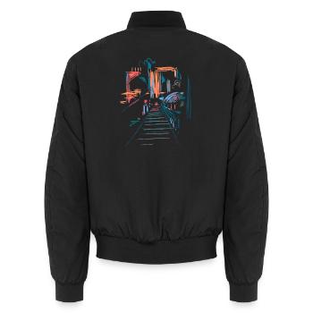 Landschaft Architektur Abstrakt - Unisex Bomberjacke - Schwarz - Hinten - AI Model Male 185 light (185cm)