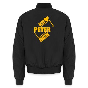 Peter als Liebe - Unisex Bomberjacke - Schwarz - Hinten - AI Model Male 185 light (185cm)