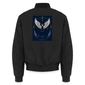 Guardian Shadow Wings - Unisex Bomberjacke - Schwarz - Hinten - AI Model Male 185 light (185cm)