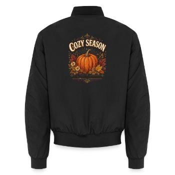 Gemütliche Saison Kürbis Herbst Herbst - Unisex Bomberjacke - Schwarz - Hinten - AI Model Male 185 light (185cm)