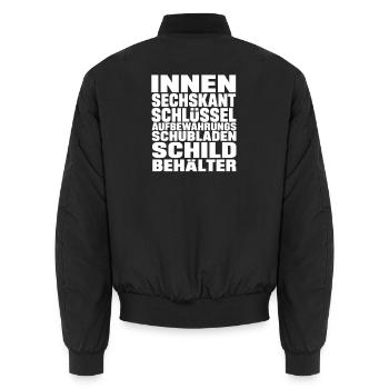 Sechskantschlüssel - Unisex Bomberjacke - Schwarz - Hinten - AI Model Male 185 light (185cm)