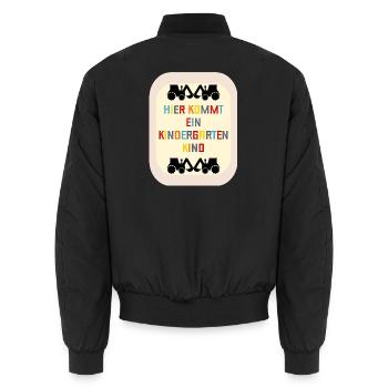 Willkommen Kindergartenkind Bagger - Unisex Bomberjacke - Schwarz - Hinten - AI Model Male 185 light (185cm)