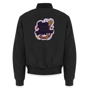 Heute wird's Wunderbar  - Unisex Bomberjacke - Schwarz - Hinten - AI Model Male 185 light (185cm)