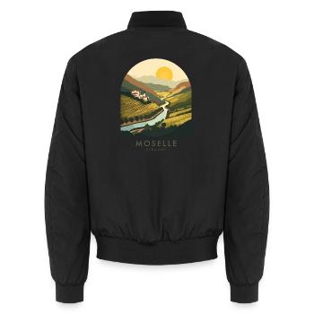 Moselle Germany Wine Country - Unisex Bomberjacke - Schwarz - Hinten - AI Model Male 185 light (185cm)