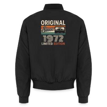 Vintage 1975 Legend Rétro Anniversaire 1972 - Bomber unisexe - noir - Dos - AI Model Male 185 light (185cm)