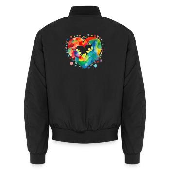 Herz - Unisex Bomberjacke - Schwarz - Hinten - AI Model Male 185 light (185cm)