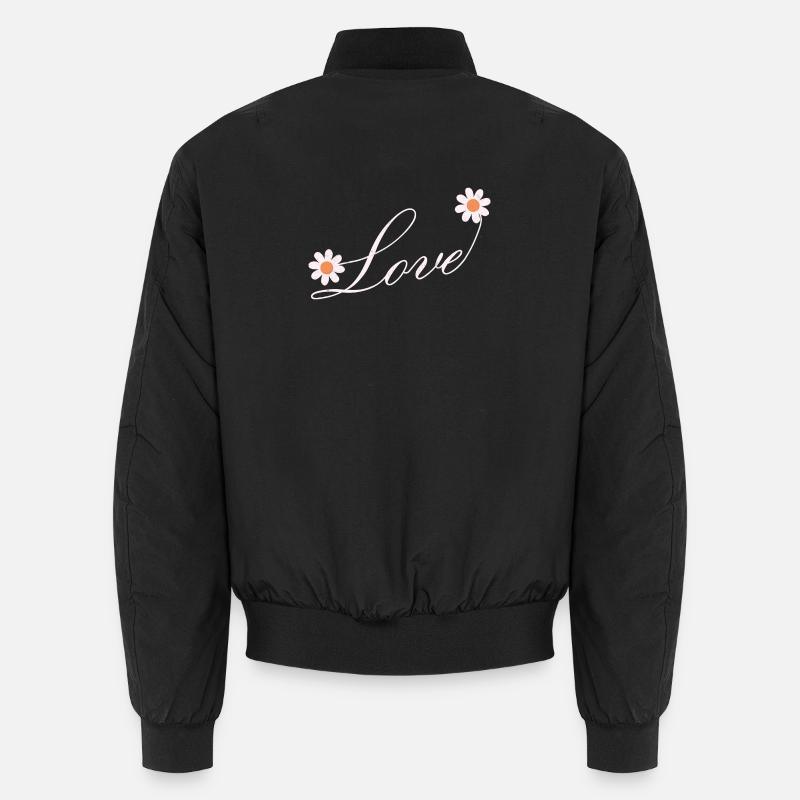 Floral Love Script Design Unisex Bomber Jacket