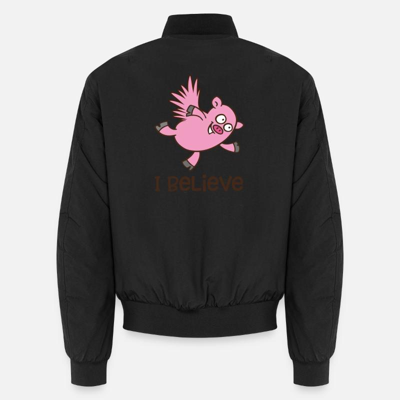 Flying pig - Unisex Bomber Jacket - black