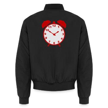 Réveil classique avec cadre rouge - Bomber unisexe - noir - Dos - AI Model Male 185 light (185cm)