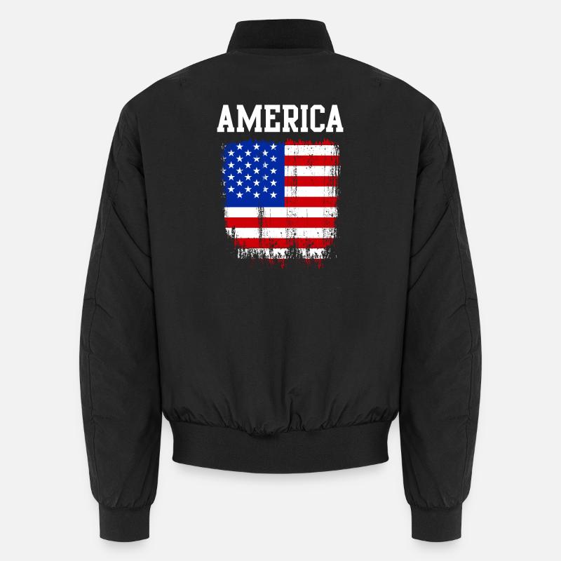 Graphique du drapeau américain vieilli Bomber unisexe