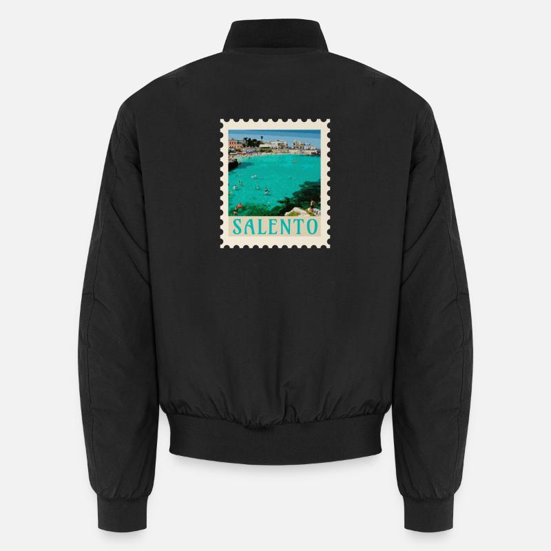 Salento Türkisstrand Retro-Poster Unisex Bomberjacke
