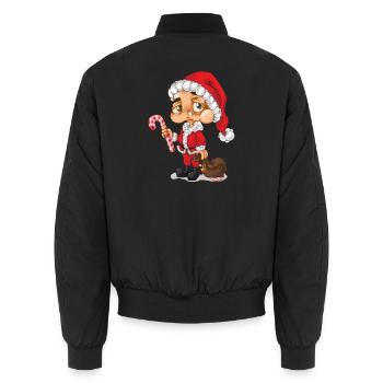 Santa Claus Nikolaus Santa - Unisex Bomber Jacket - black - Back - AI Model Male 185 light (185cm)