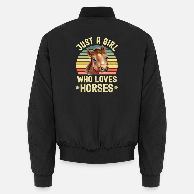 Chevaux à cheval - Bomber unisexe - noir