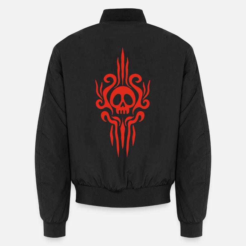 Crâne rouge et tatouage Bomber unisexe