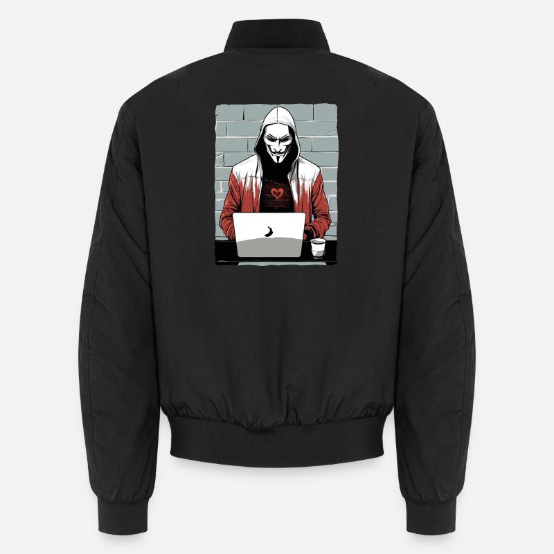 Anonymous Hacker - Unisex Bomberjacke - Schwarz