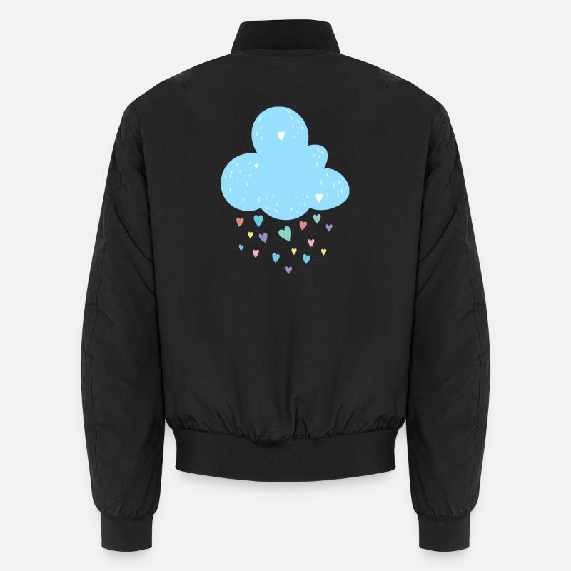 Pastel Cloud Hearts Shower Unisex Bomber Jacket
