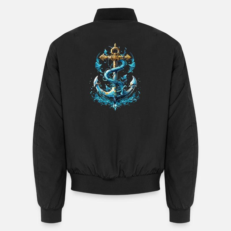 Anchor Water Splash - Unisex Bomber Jacket - black