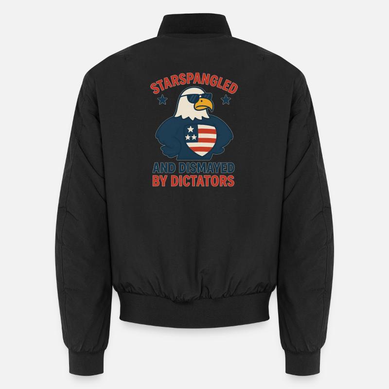 Stars Spangled Dismayed by Dictators - Unisex Bomber Jacket - black