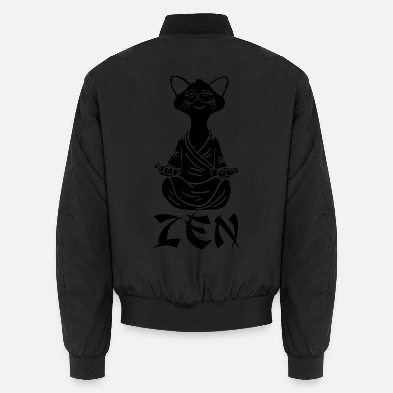 Zen Schwarze Katze - Unisex Bomberjacke - Schwarz