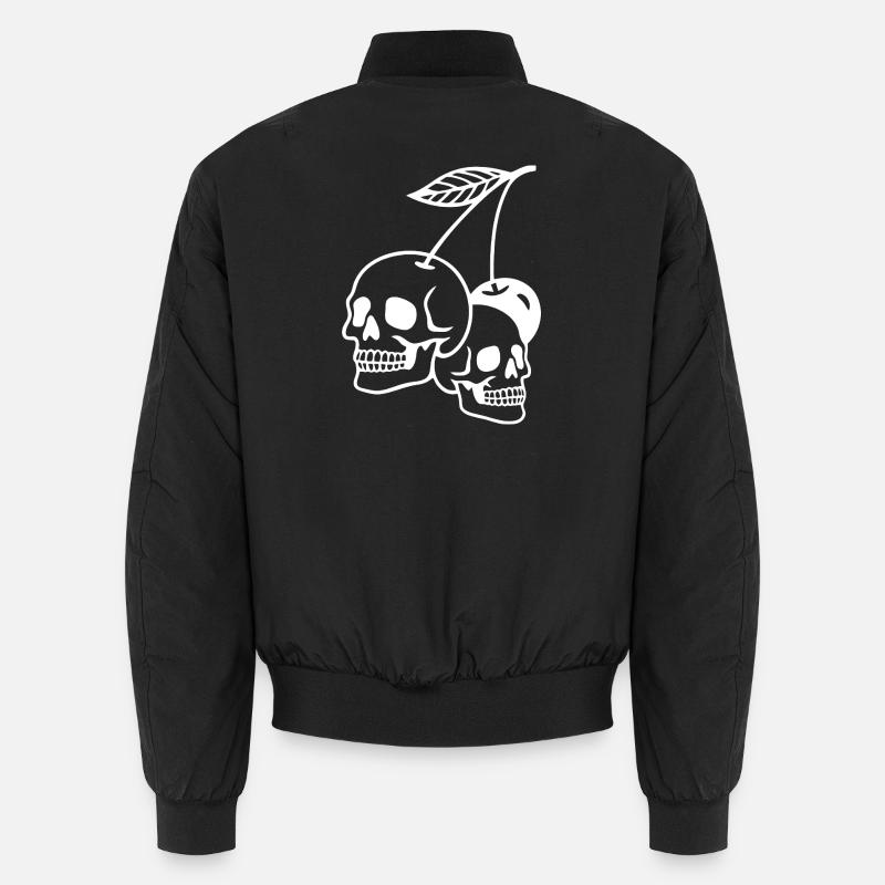 Kirsche Schädel Kunst Illustration Unisex Bomberjacke