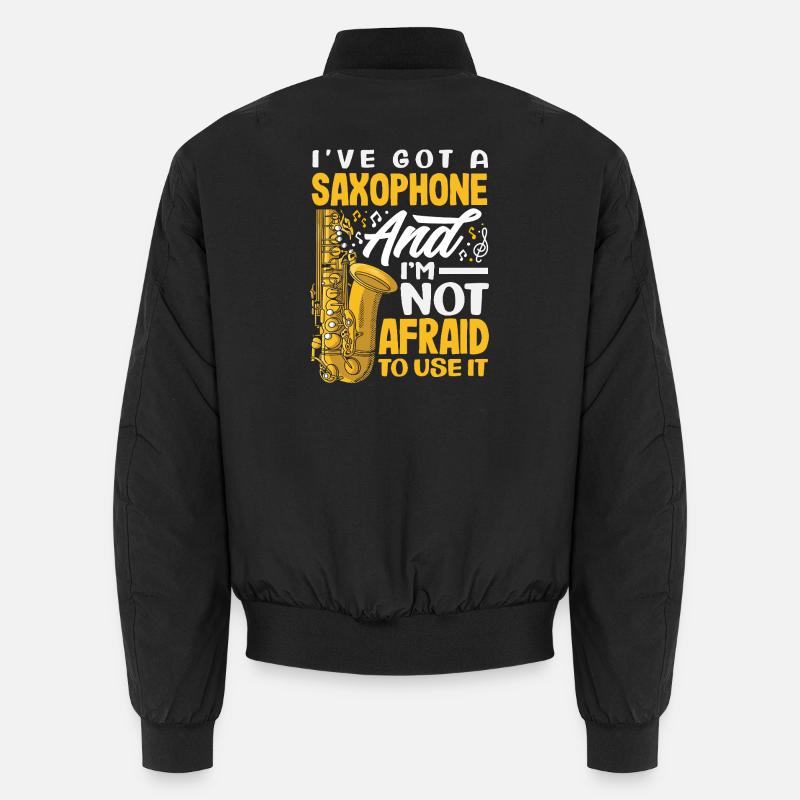 Saxophone - Unisex Bomber Jacket - black