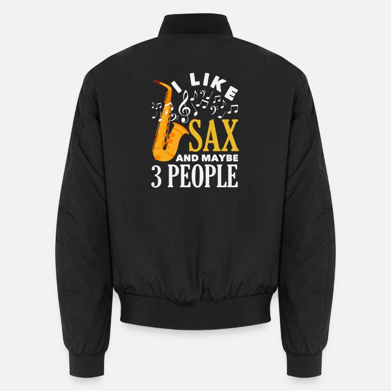 Saxofon - Unisex Bomberjacke - Schwarz